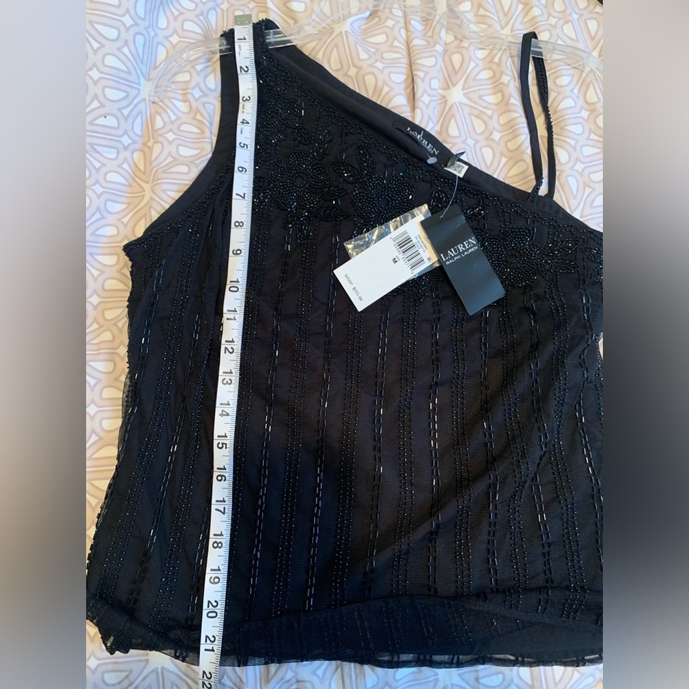 Lauren Ralph Lauren sequins black top Size M - Picture 10 of 10